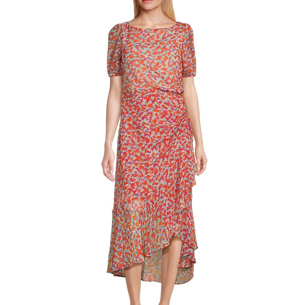 Julia Jordan Floral High Low Midi Dress